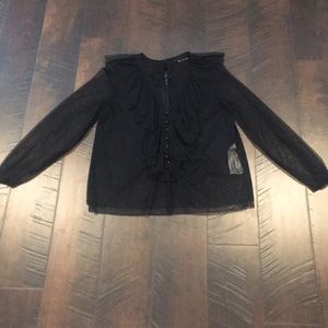 NWT Black Ruffle Blouse